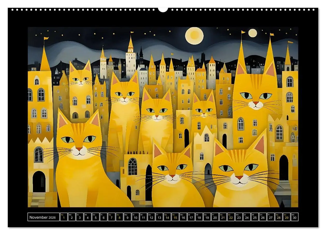 Bild: 9783516603385 | Schnurrendes Katzengetümmel (hochwertiger Premium Wandkalender 2026...