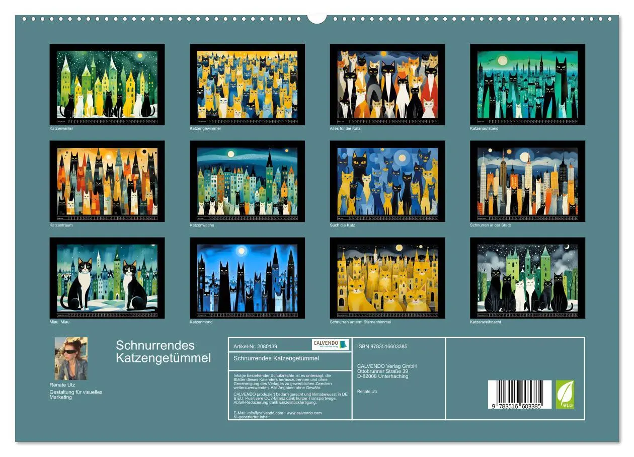 Bild: 9783516603385 | Schnurrendes Katzengetümmel (hochwertiger Premium Wandkalender 2026...