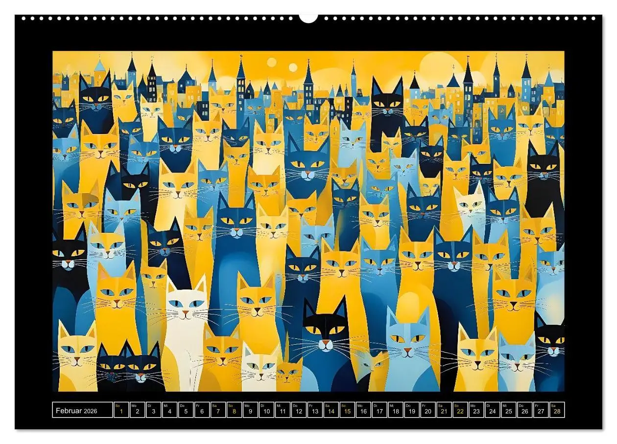 Bild: 9783516603385 | Schnurrendes Katzengetümmel (hochwertiger Premium Wandkalender 2026...