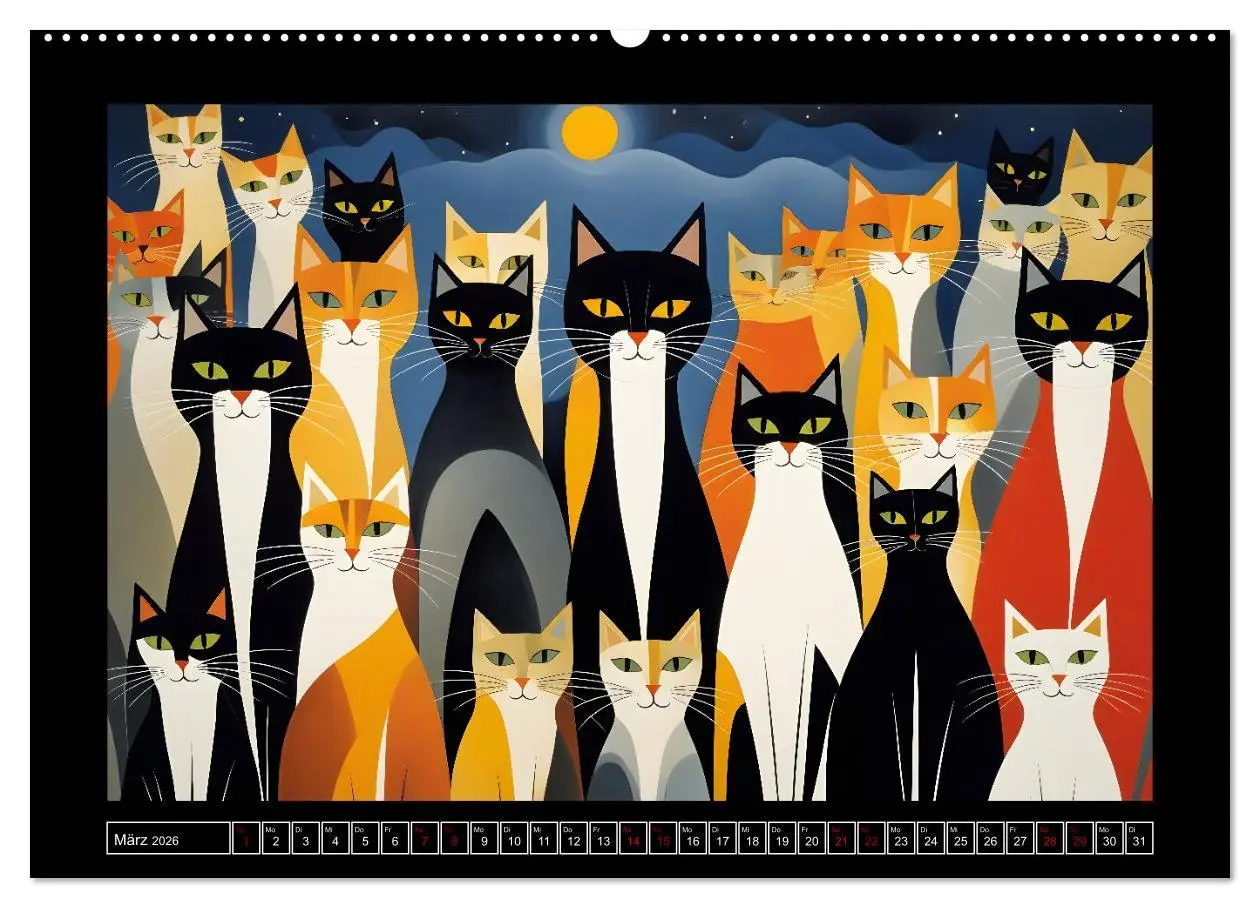 Bild: 9783516603385 | Schnurrendes Katzengetümmel (hochwertiger Premium Wandkalender 2026...