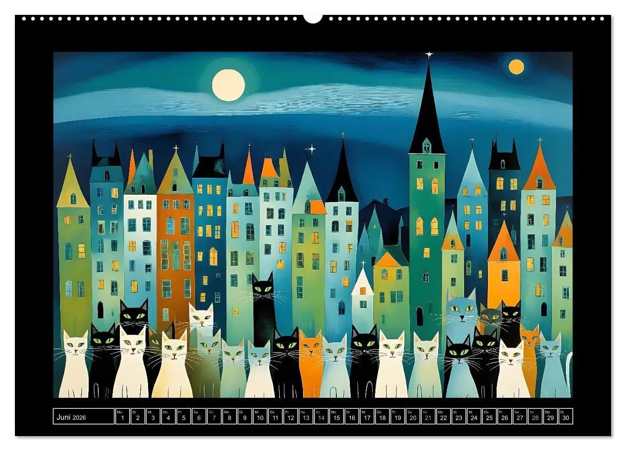 Bild: 9783516603385 | Schnurrendes Katzengetümmel (hochwertiger Premium Wandkalender 2026...