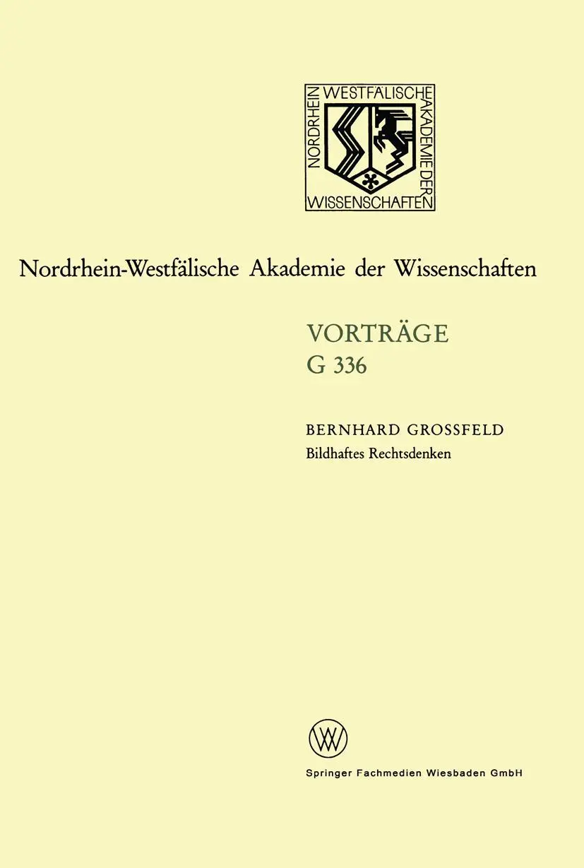 Cover: 9783663053385 | Bildhaftes Rechtsdenken | Recht als bejahte Ordnung | Großfeld | Buch