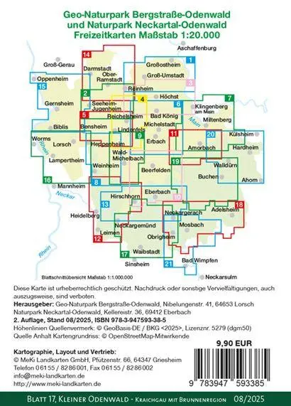 Bild: 9783947593385 | Blatt 17, Kleiner Odenwald - Kraichgau mit Brunnenregion | 2 S. | 2025