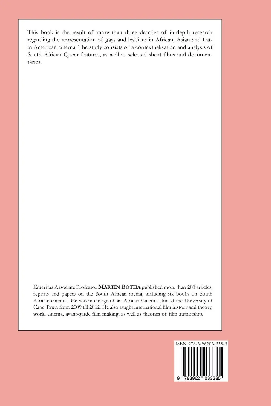 Rückseite: 9783962033385 | South African Queer Cinema: 1985-2003 | Martin Botha | Taschenbuch