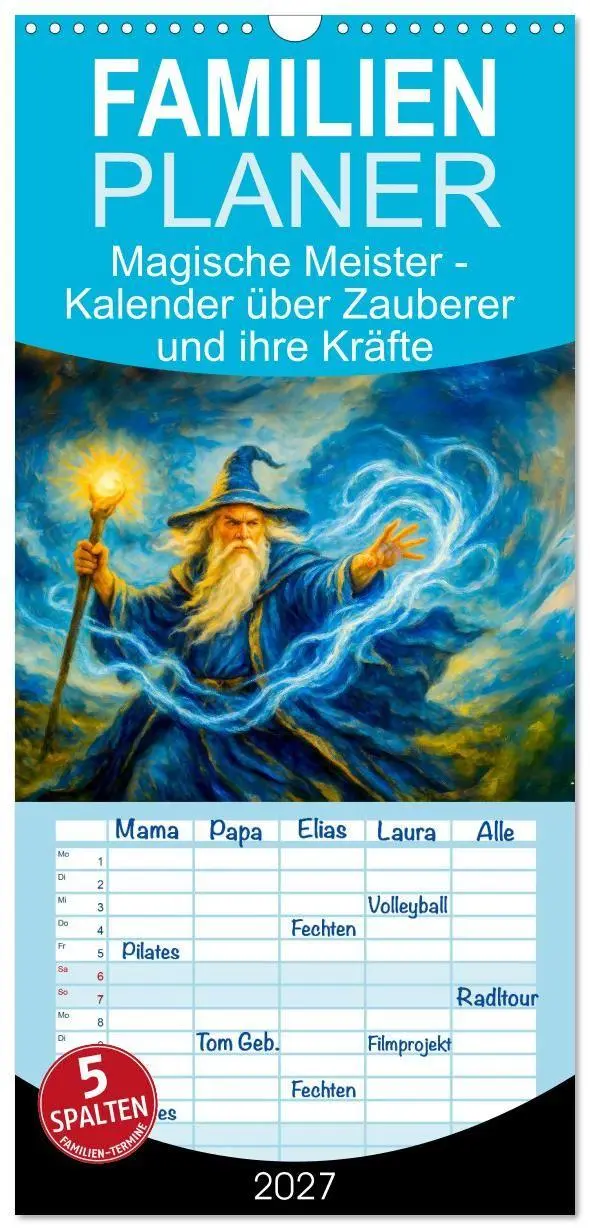 Cover: 9783594293485 | Familienplaner 2027 - Magische Meister - Kalender über Zauberer und...
