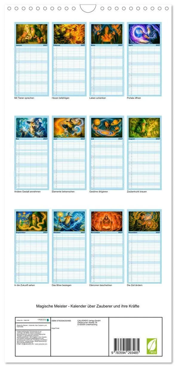 Bild: 9783594293485 | Familienplaner 2027 - Magische Meister - Kalender über Zauberer und...