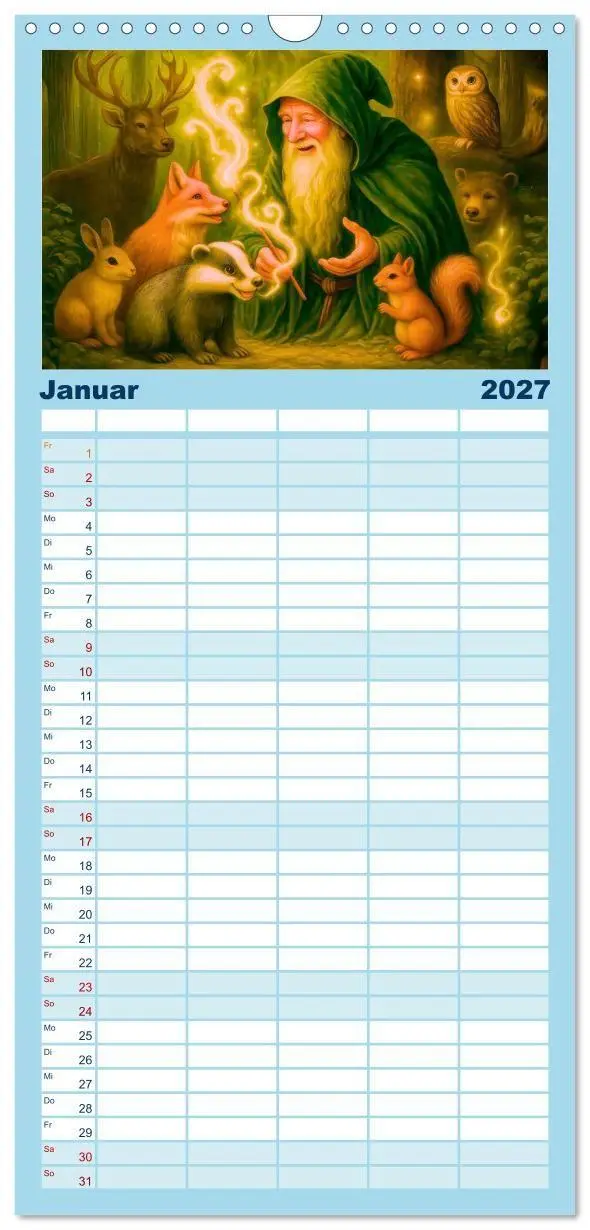 Bild: 9783594293485 | Familienplaner 2027 - Magische Meister - Kalender über Zauberer und...