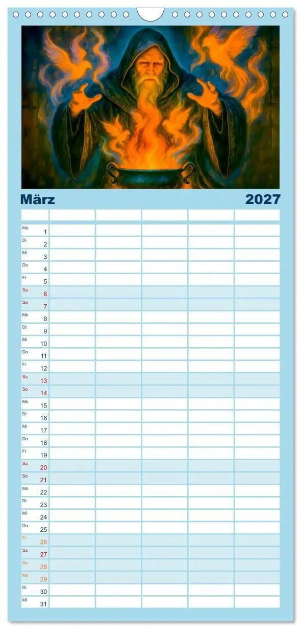 Bild: 9783594293485 | Familienplaner 2027 - Magische Meister - Kalender über Zauberer und...