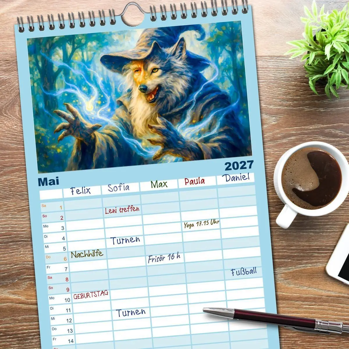 Bild: 9783594293485 | Familienplaner 2027 - Magische Meister - Kalender über Zauberer und...