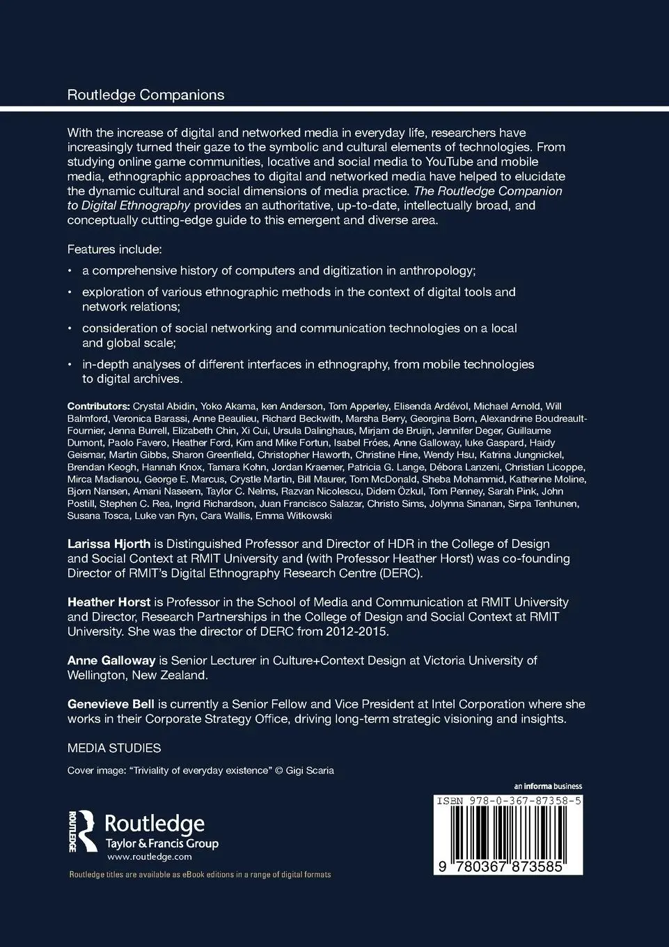 Rückseite: 9780367873585 | The Routledge Companion to Digital Ethnography | Hjorth (u. a.) | Buch