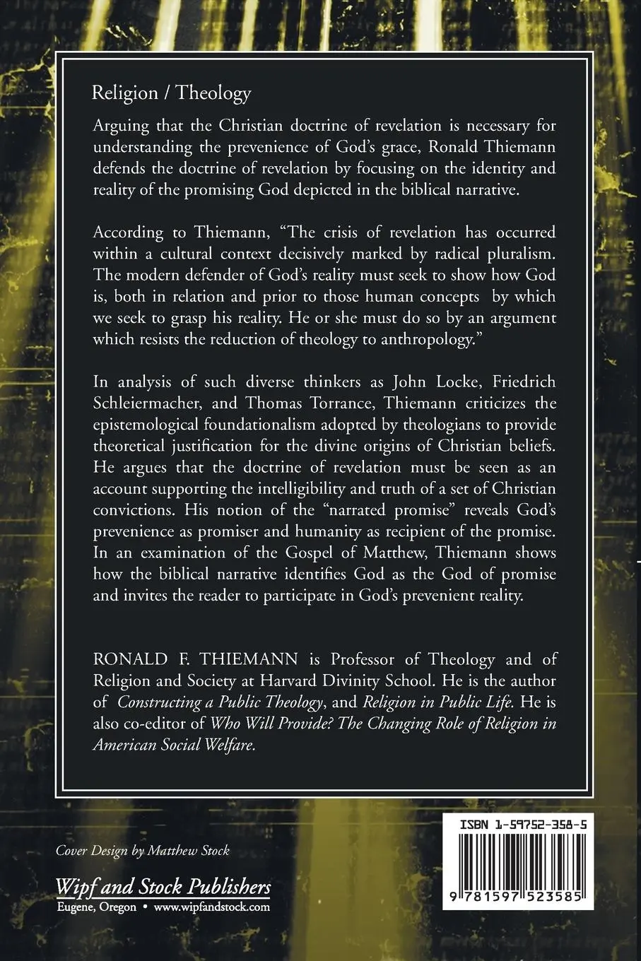 Rückseite: 9781597523585 | Revelation and Theology | Ronald F. Thiemann | Taschenbuch | Englisch