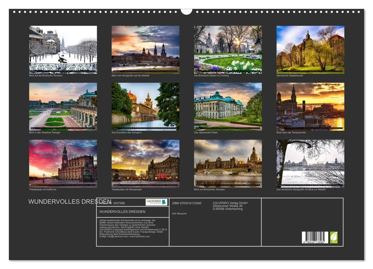 Bild: 9783516133585 | WUNDERVOLLES DRESDEN (Wandkalender 2026 DIN A2 quer), CALVENDO...