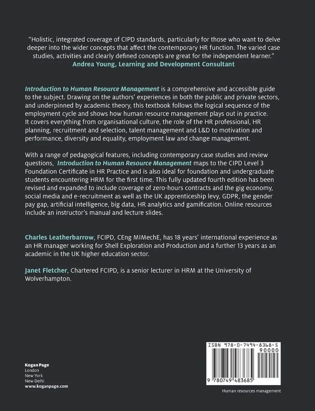 Rückseite: 9780749483685 | Introduction to Human Resource Management | A Guide to HR in Practice