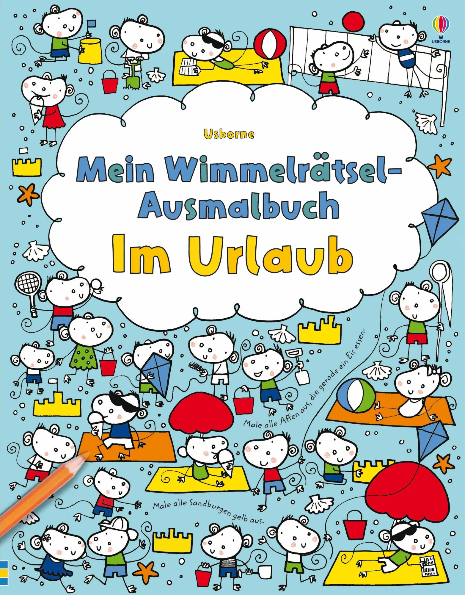 Cover: 9781035703685 | Mein Wimmelrätsel-Ausmalbuch: Im Urlaub | Fiona Watt | Taschenbuch