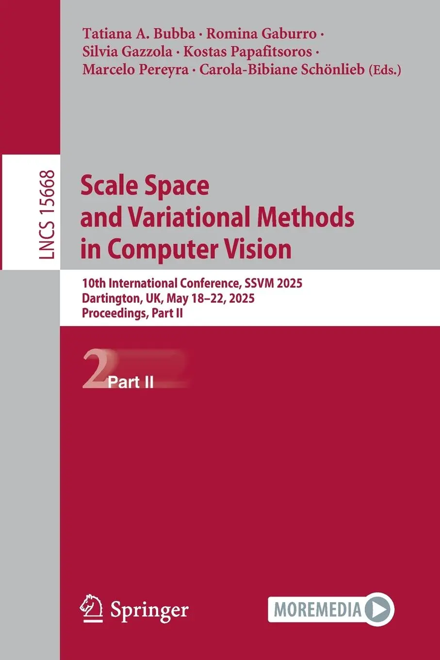 Cover: 9783031923685 | Scale Space and Variational Methods in Computer Vision | Bubba (u. a.)