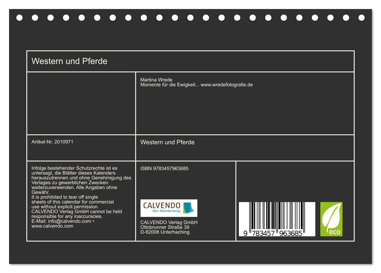 Bild: 9783457963685 | Western und Pferde (Tischkalender 2026 DIN A5 quer), CALVENDO...