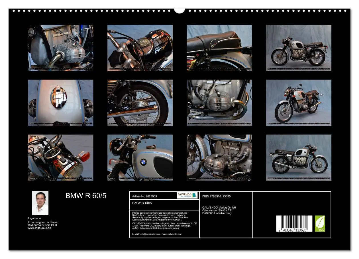 Bild: 9783516123685 | BMW R 60/5 (hochwertiger Premium Wandkalender 2026 DIN A2 quer),...