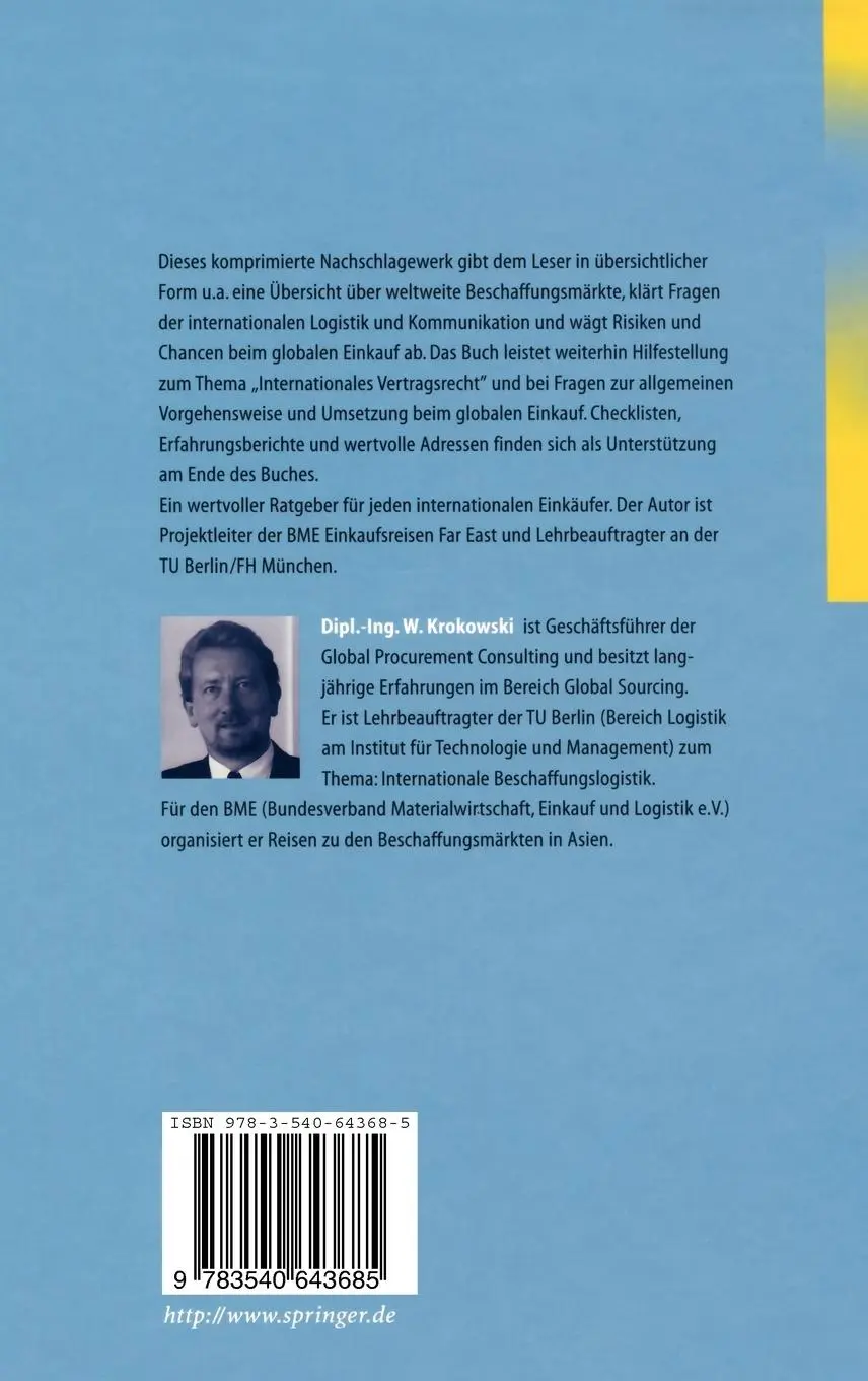 Rückseite: 9783540643685 | Globalisierung des Einkaufs | Wilfried Krokowski | Buch | xxi | 1998
