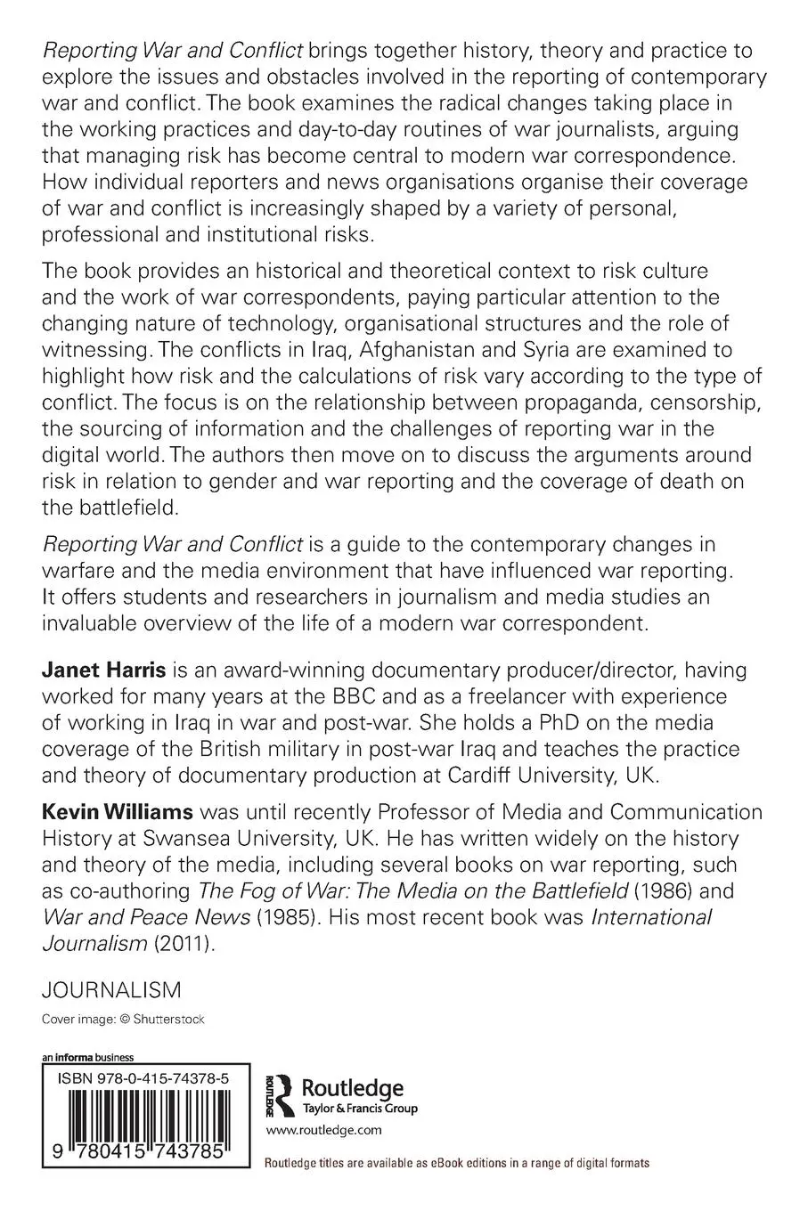 Rückseite: 9780415743785 | Reporting War and Conflict | Janet Harris (u. a.) | Taschenbuch | 2018