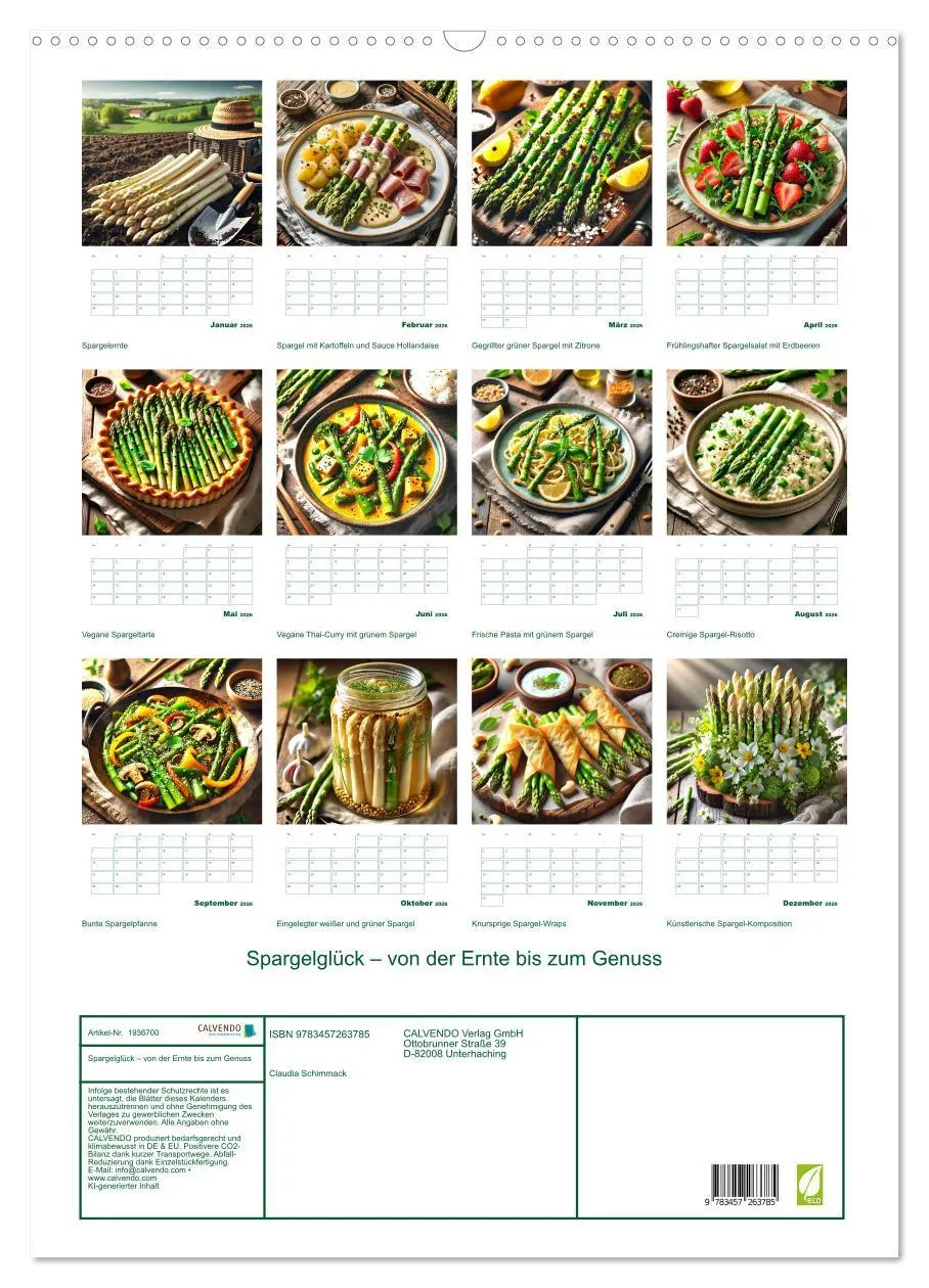 Bild: 9783457263785 | Spargelglück - von der Ernte bis zum Genuss (Wandkalender 2026 DIN...