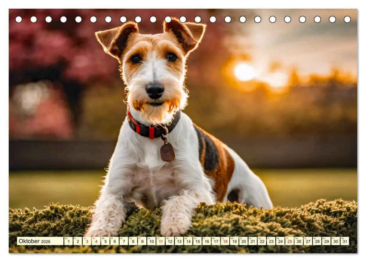 Bild: 9783457403785 | Drahthaar-Foxterrier (Tischkalender 2026 DIN A5 quer), CALVENDO...