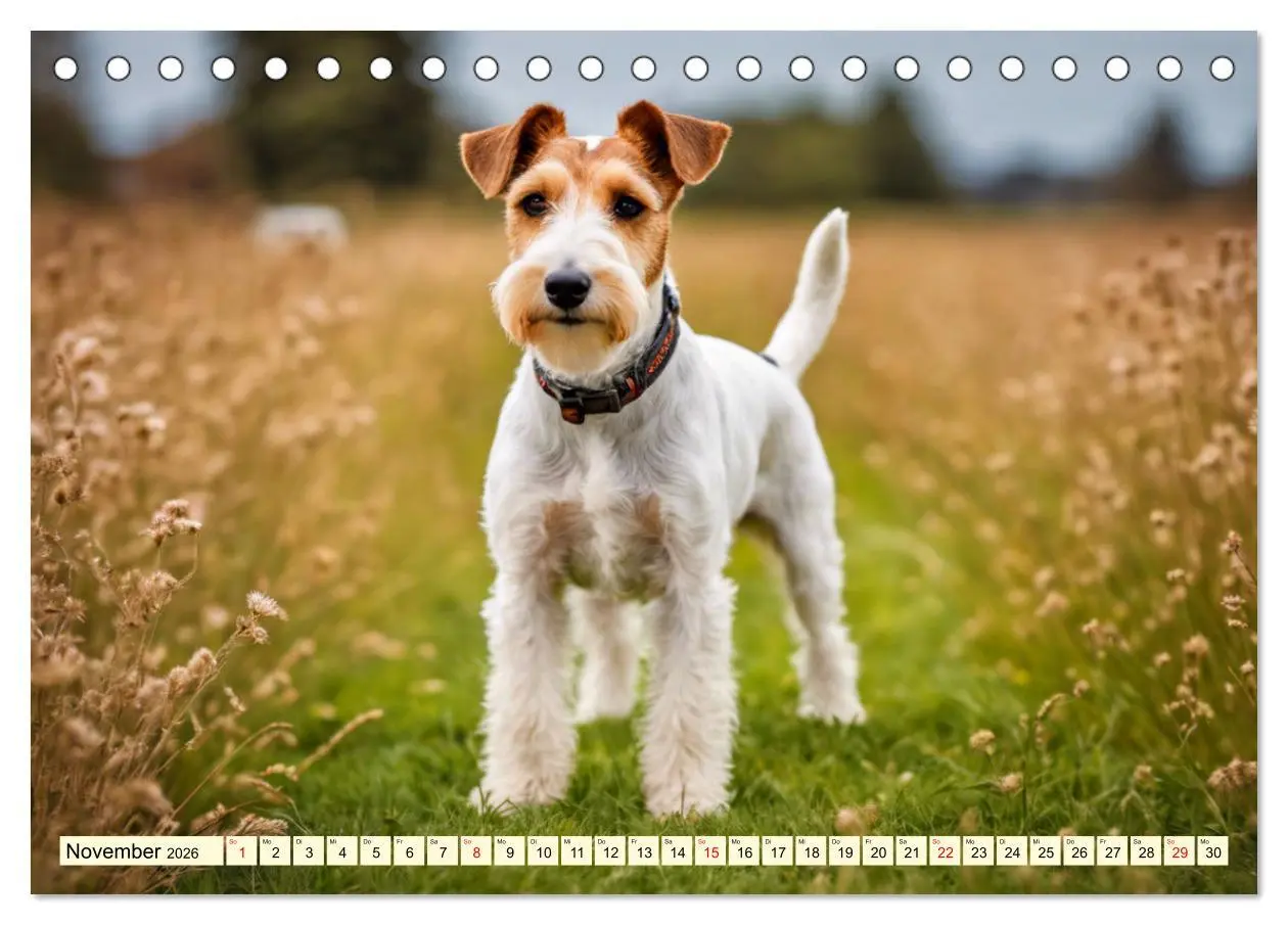 Bild: 9783457403785 | Drahthaar-Foxterrier (Tischkalender 2026 DIN A5 quer), CALVENDO...