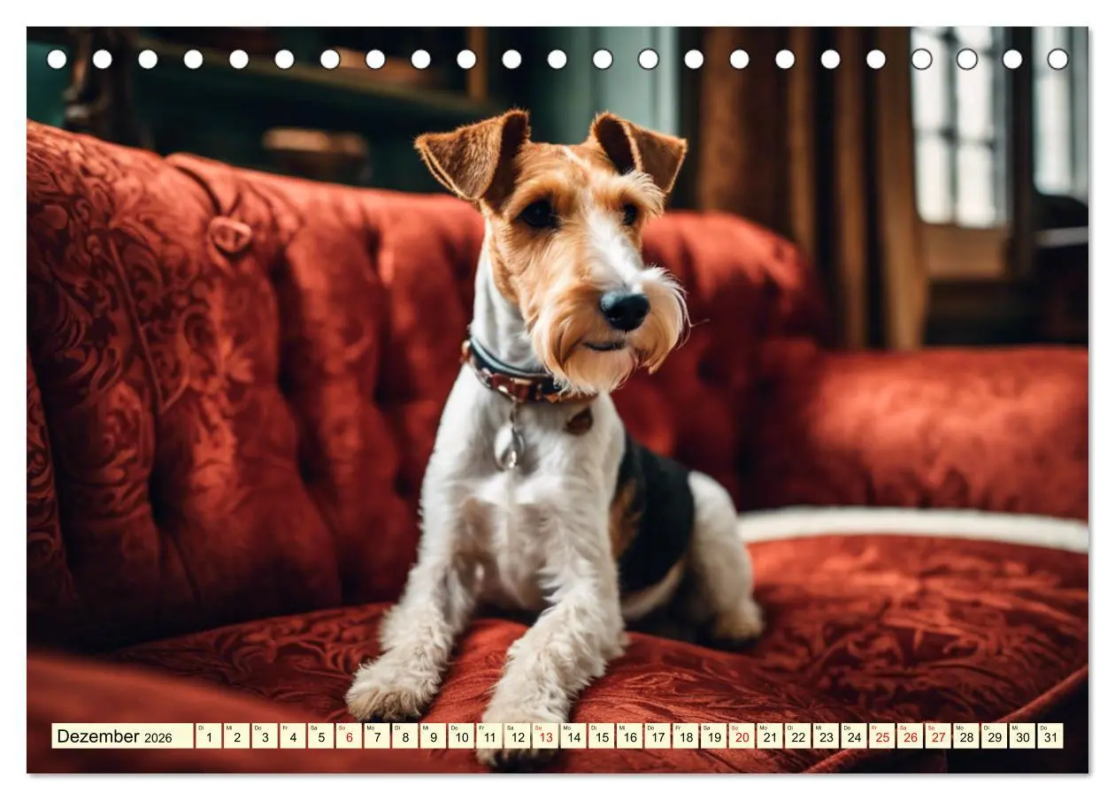 Bild: 9783457403785 | Drahthaar-Foxterrier (Tischkalender 2026 DIN A5 quer), CALVENDO...