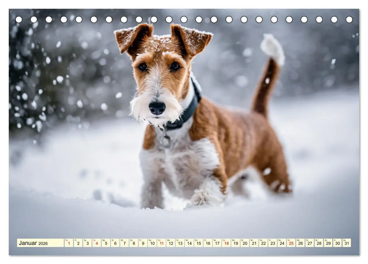 Bild: 9783457403785 | Drahthaar-Foxterrier (Tischkalender 2026 DIN A5 quer), CALVENDO...