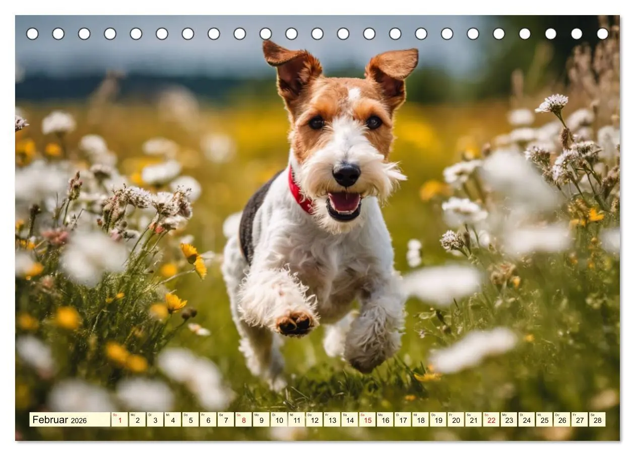 Bild: 9783457403785 | Drahthaar-Foxterrier (Tischkalender 2026 DIN A5 quer), CALVENDO...