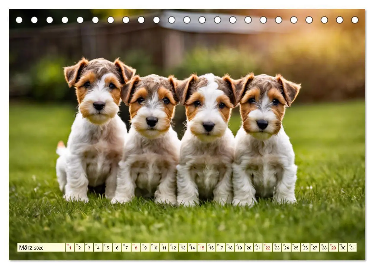 Bild: 9783457403785 | Drahthaar-Foxterrier (Tischkalender 2026 DIN A5 quer), CALVENDO...
