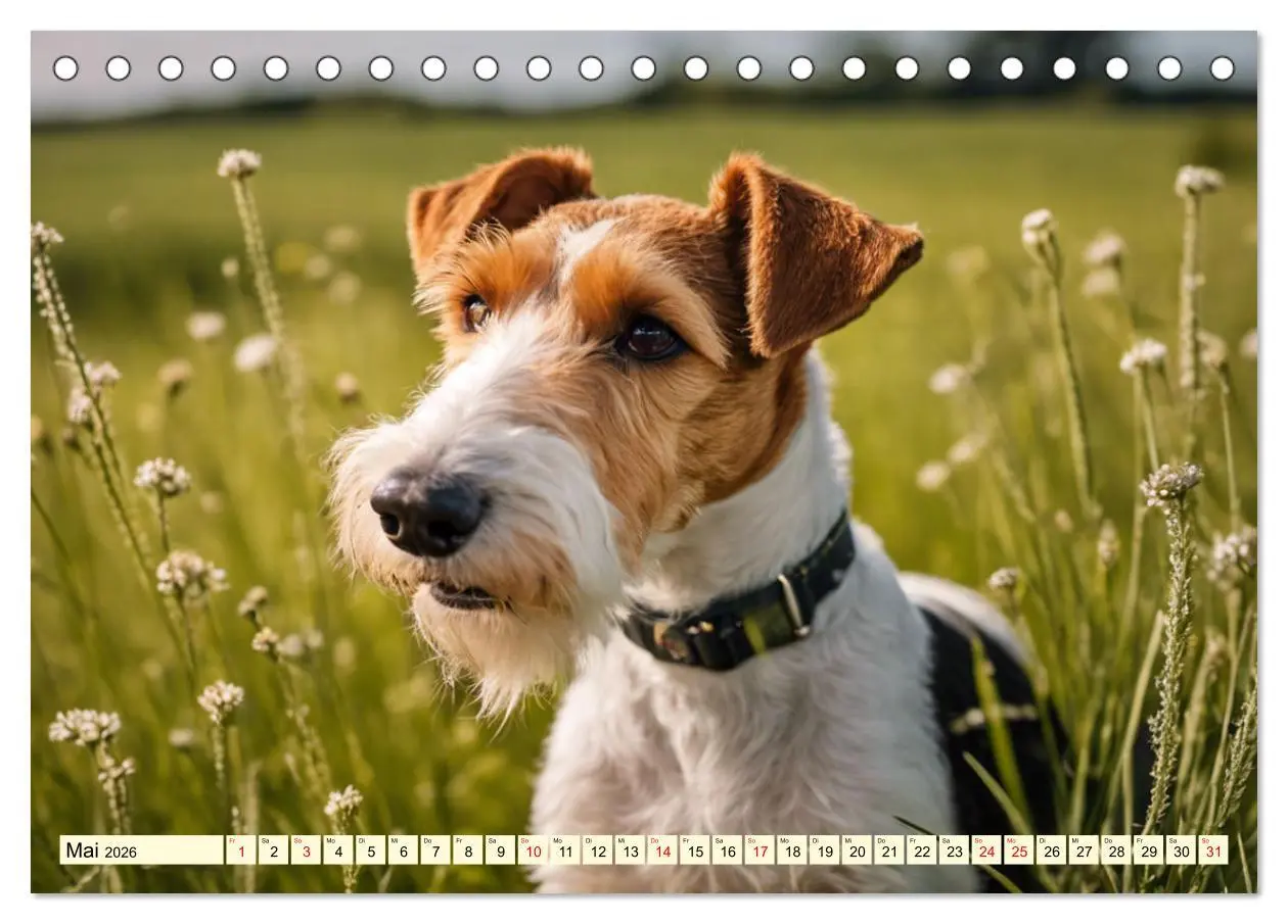 Bild: 9783457403785 | Drahthaar-Foxterrier (Tischkalender 2026 DIN A5 quer), CALVENDO...