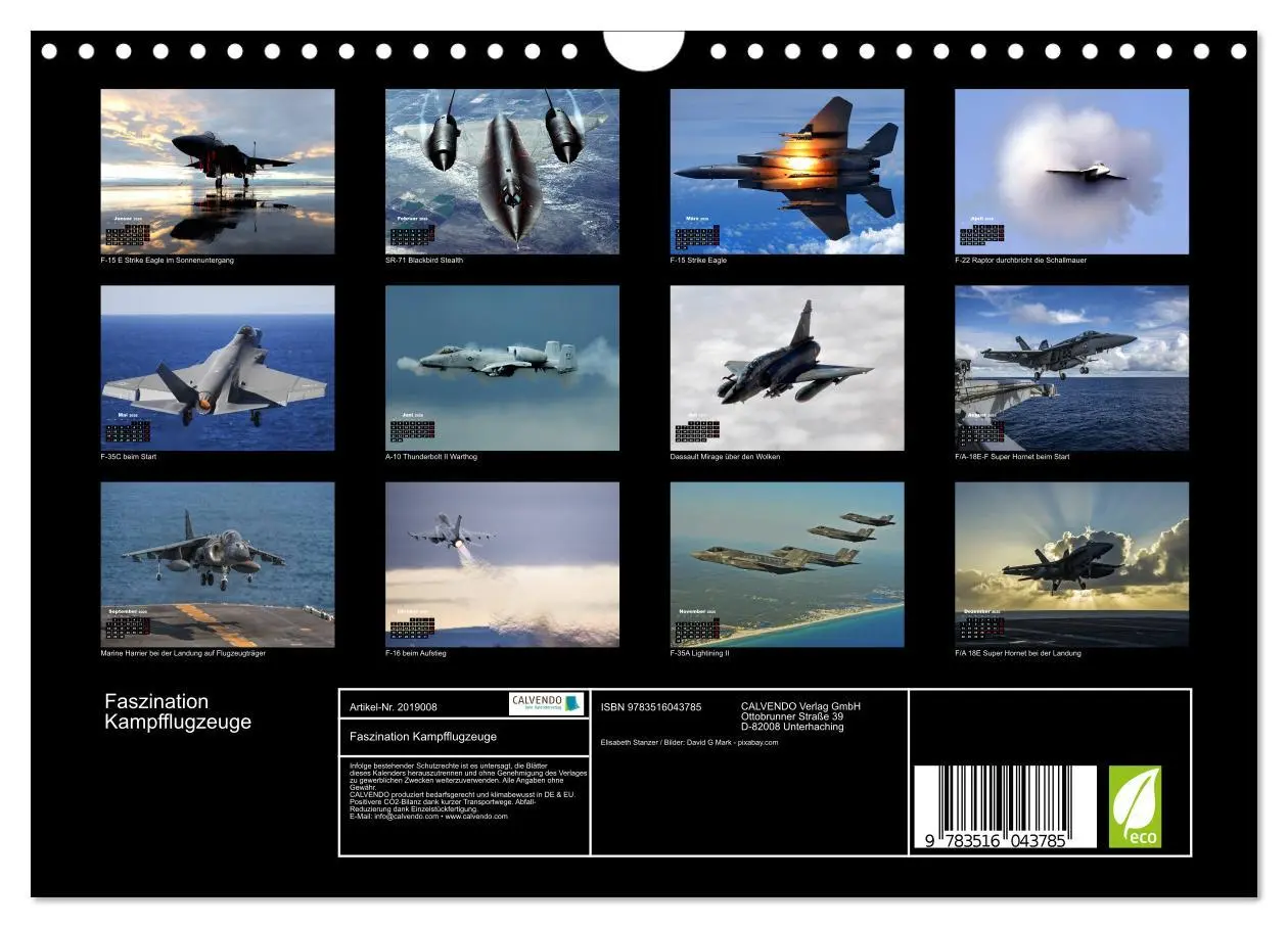 Bild: 9783516043785 | Faszination Kampfflugzeuge (Wandkalender 2026 DIN A4 quer),...