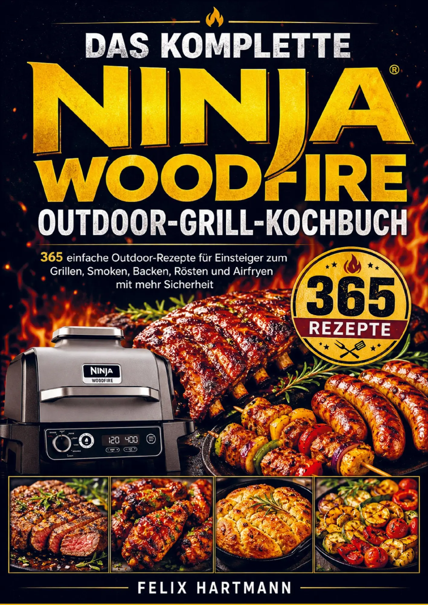 Cover: 9789403893785 | The Complete Ninja Woodfire Outdoor Grill Cookbook | Felix Hartmann