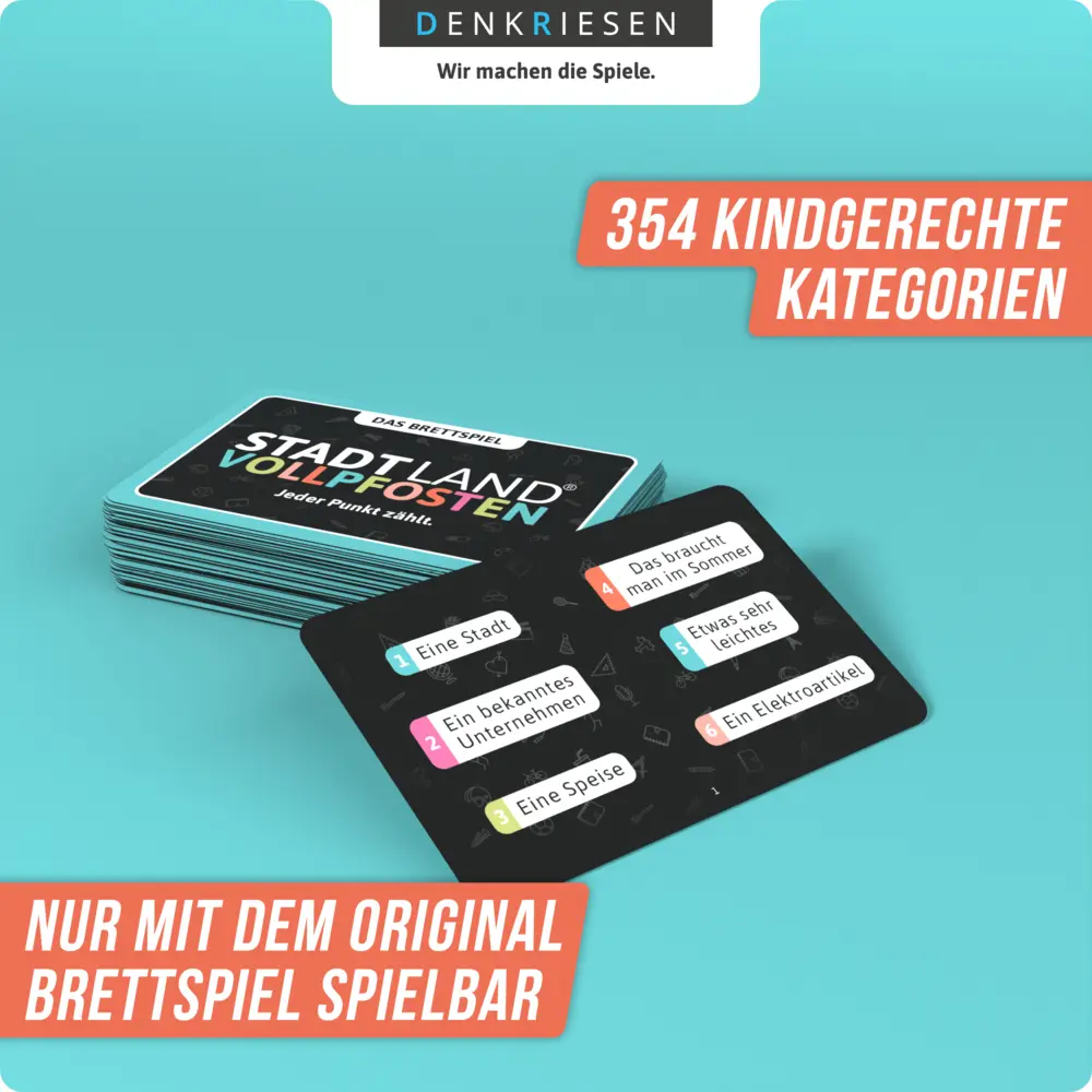 Bild: 4260528093885 | DENKRIESEN - STADT LAND VOLLPFOSTEN® - Das Brettspiel - ERWEITERUNG...