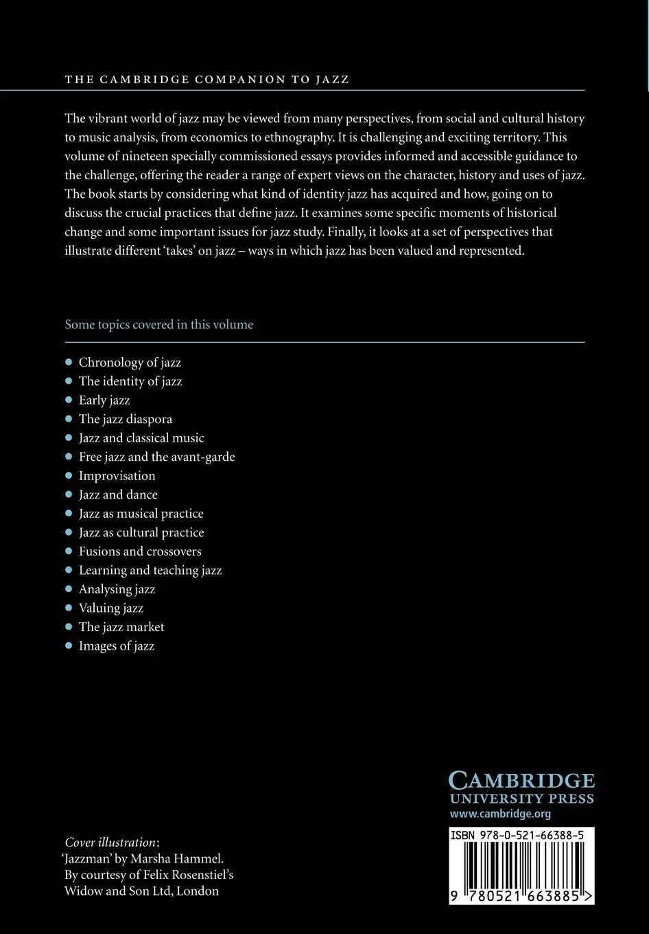 Rückseite: 9780521663885 | The Cambridge Companion to Jazz | Mervyn Cooke (u. a.) | Taschenbuch
