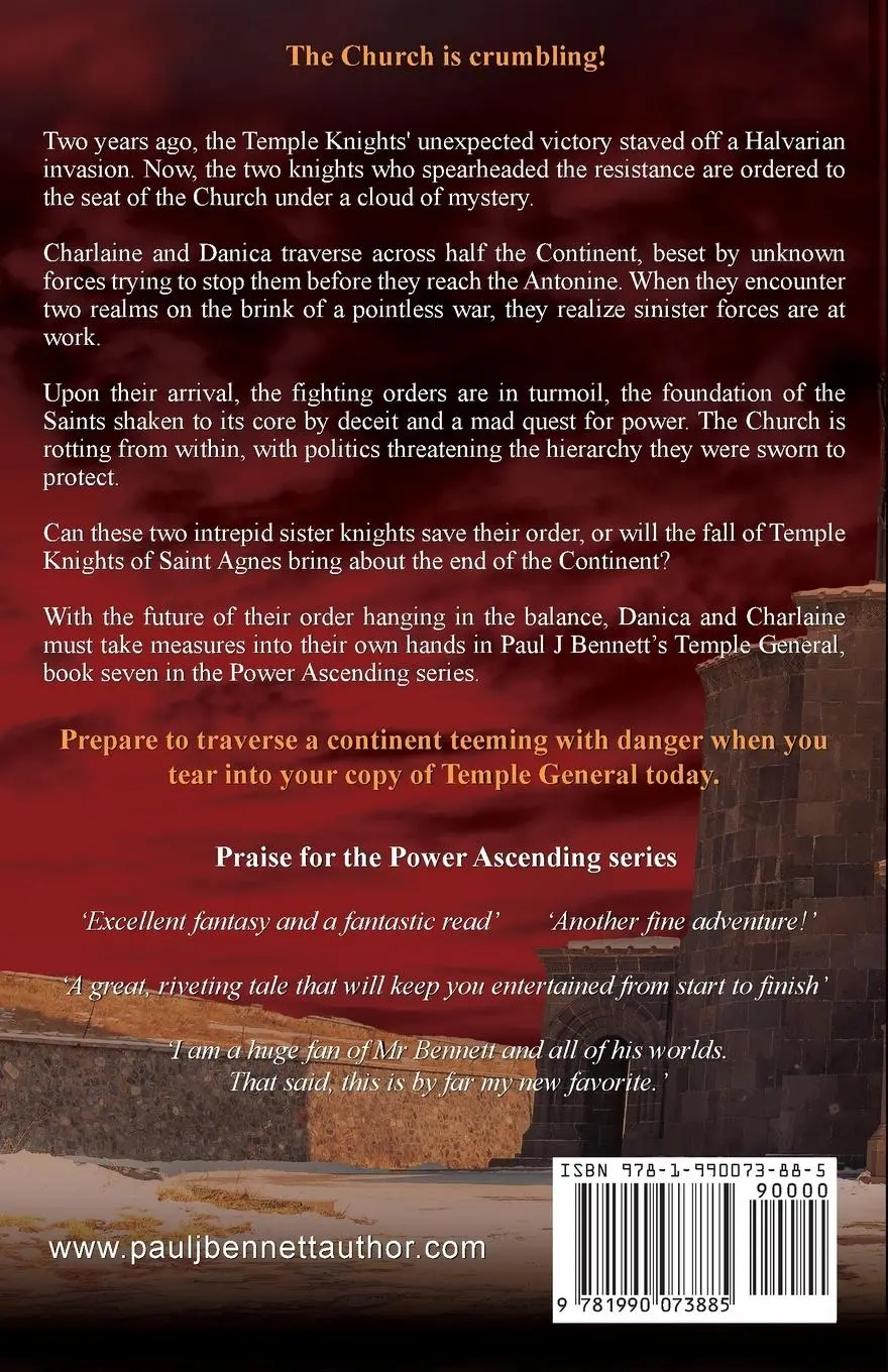 Rückseite: 9781990073885 | Temple General | An Epic Military Fantasy Novel | Paul J Bennett