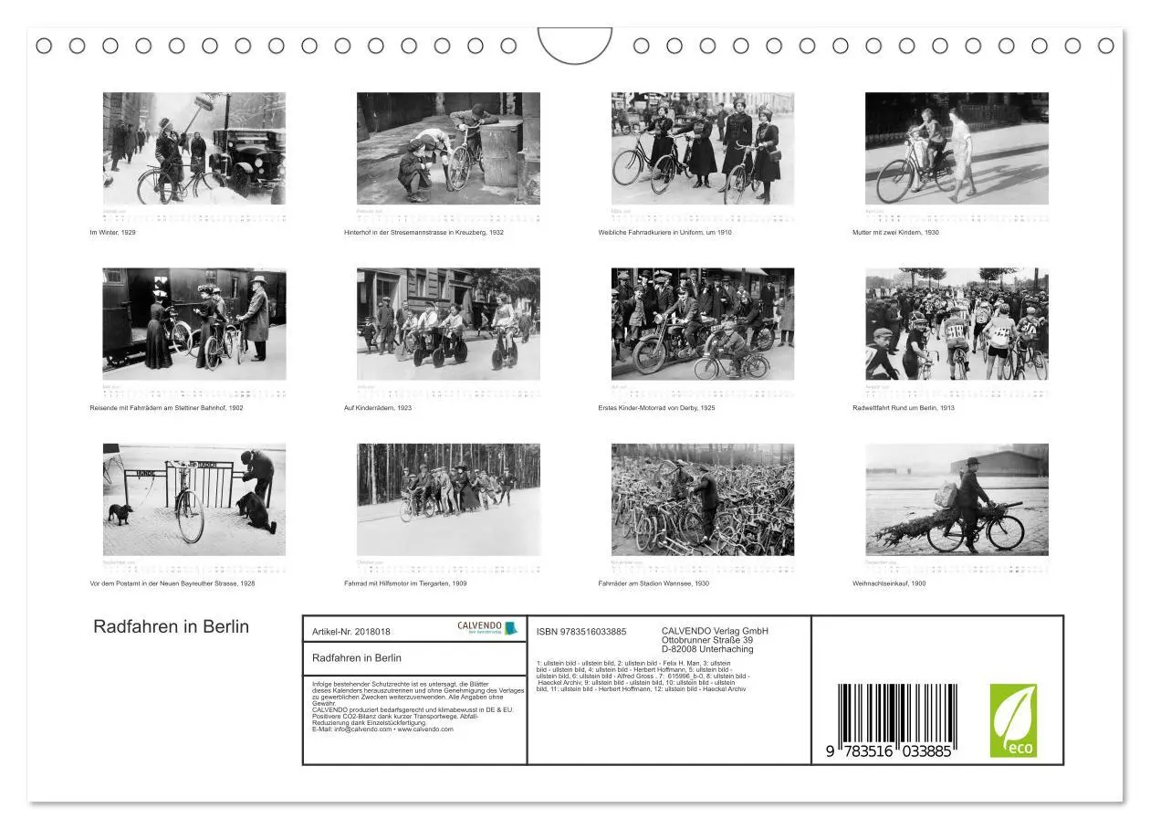 Bild: 9783516033885 | Radfahren in Berlin (Wandkalender 2026 DIN A4 quer), CALVENDO...