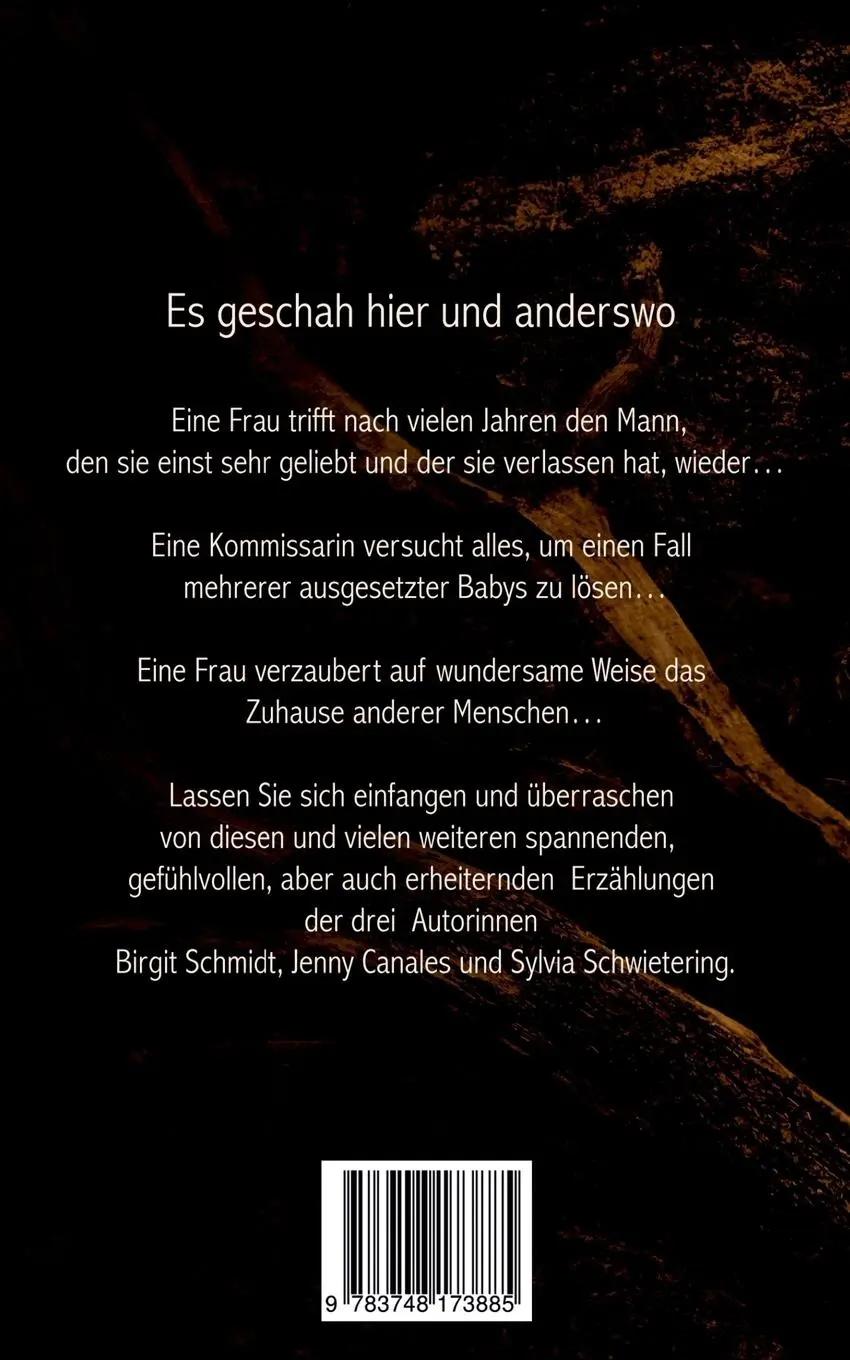 Rückseite: 9783748173885 | Es geschah hier und anderswo | Kurzgeschichten | Schmidt (u. a.)