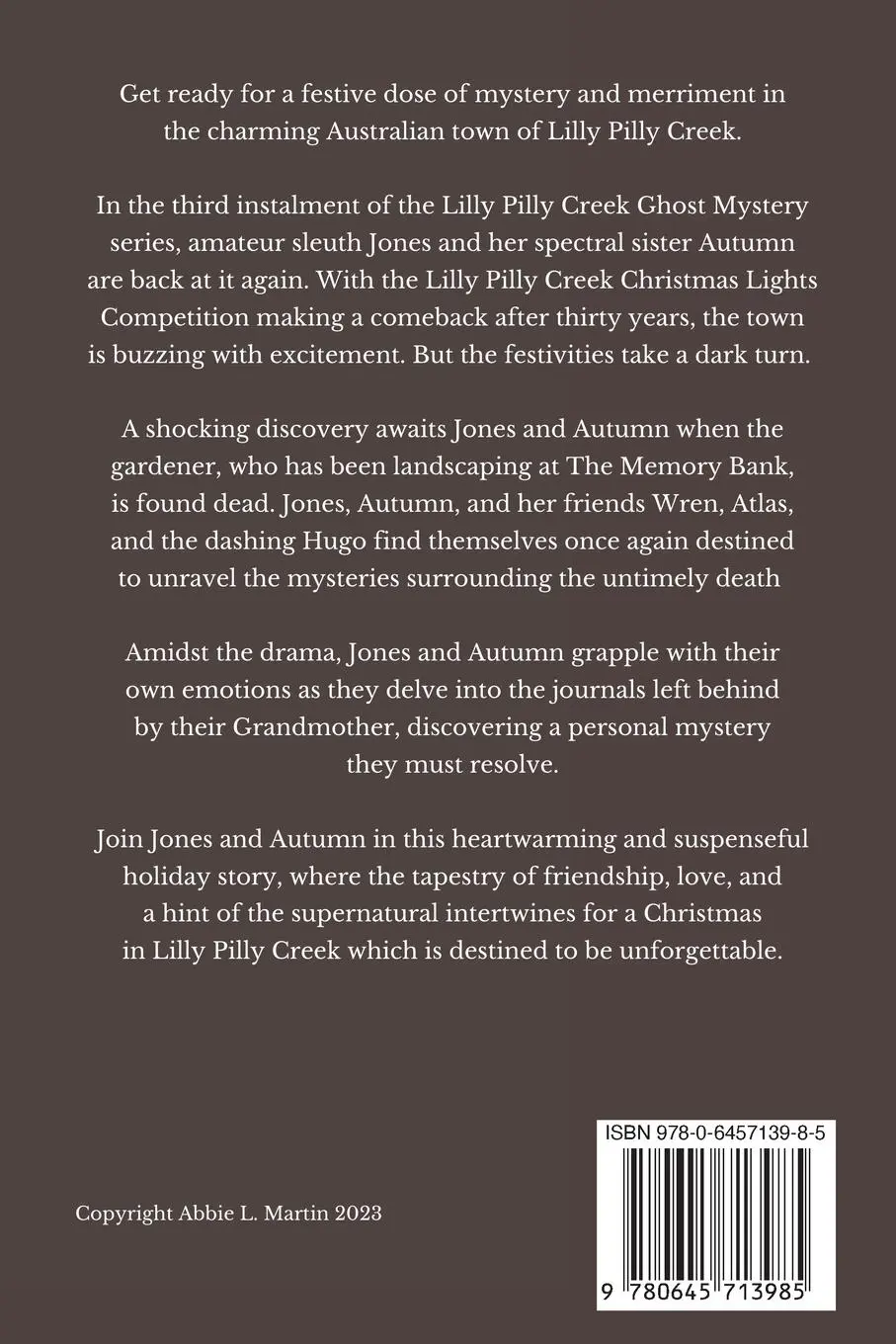 Rückseite: 9780645713985 | The Lights of Lilly Pilly Creek | Cozy ghost mystery amateur sleuth