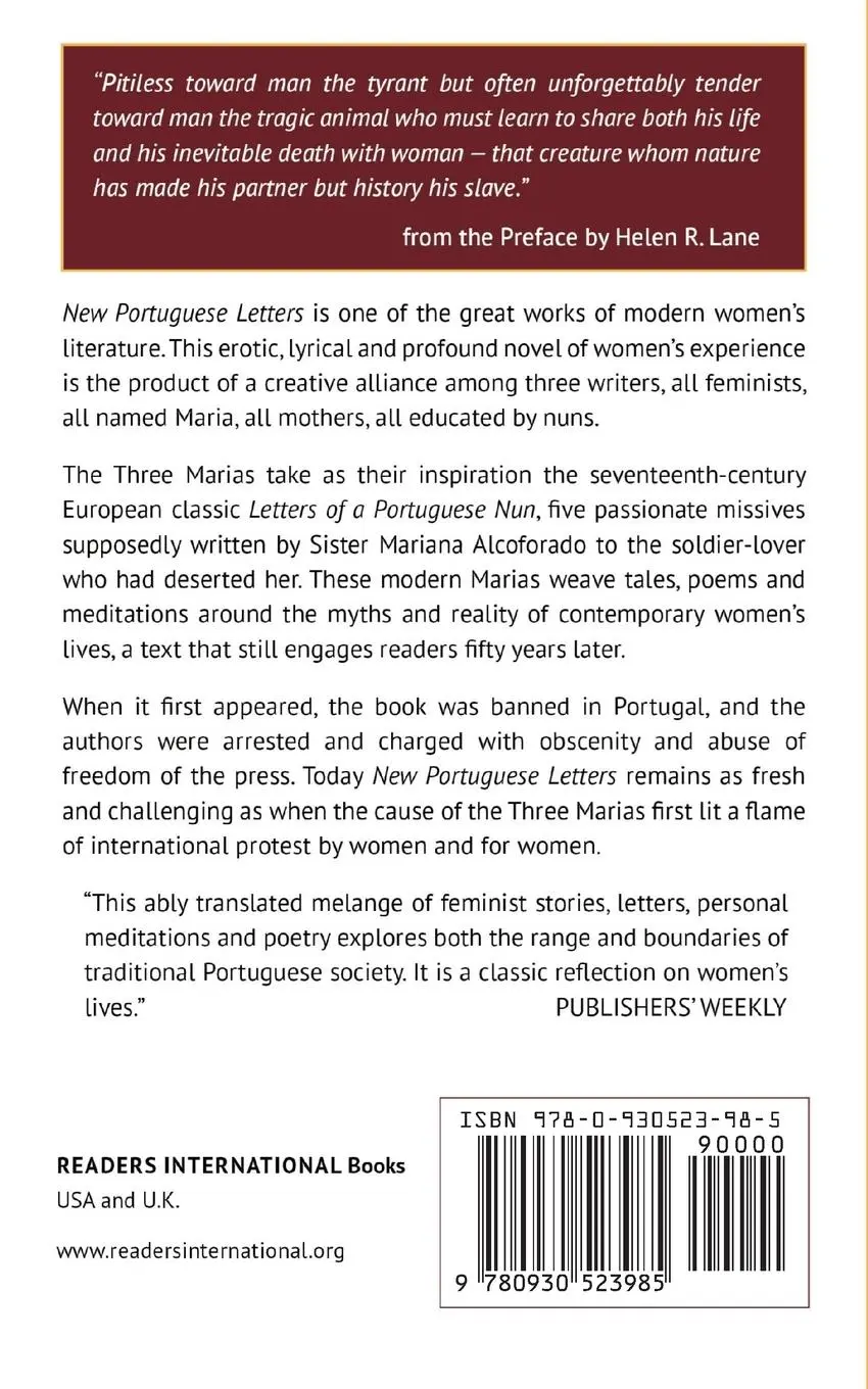 Rückseite: 9780930523985 | New Portuguese Letters | The Three Marias | Barreno (u. a.) | Buch