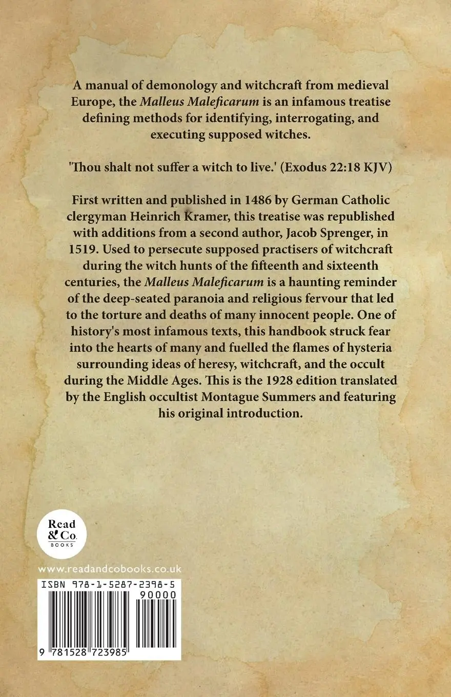Rückseite: 9781528723985 | Malleus Maleficarum | A Historical Witch Hunter's Manual | Kramer