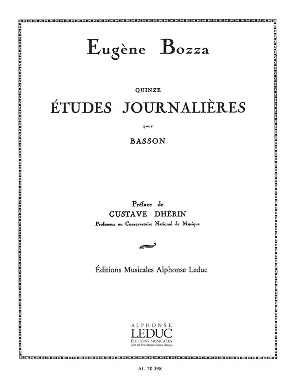 Cover: 9790046203985 | 15 études journalières pour basson | Eugène Bozza | Partitur