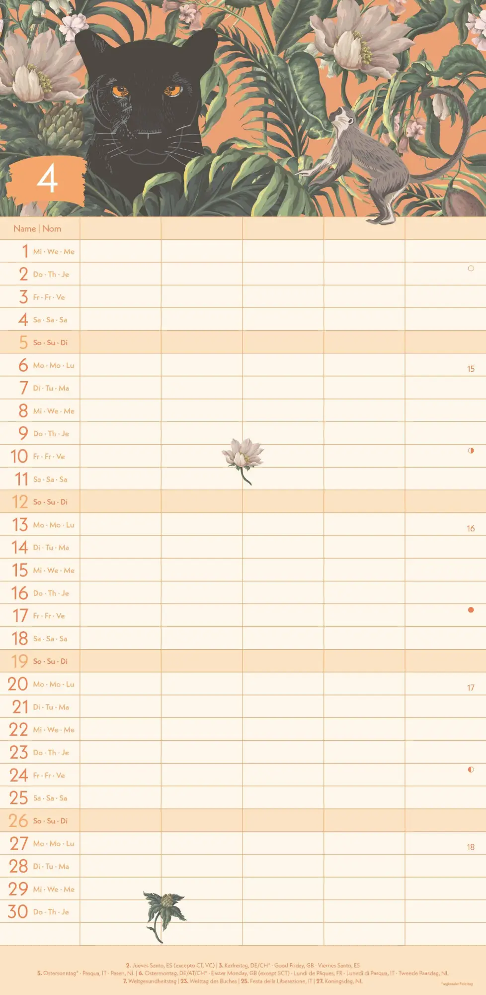 Bild: 4069095004085 | GreenLine Jungle 2026 Familienplaner - Wandkalender -...