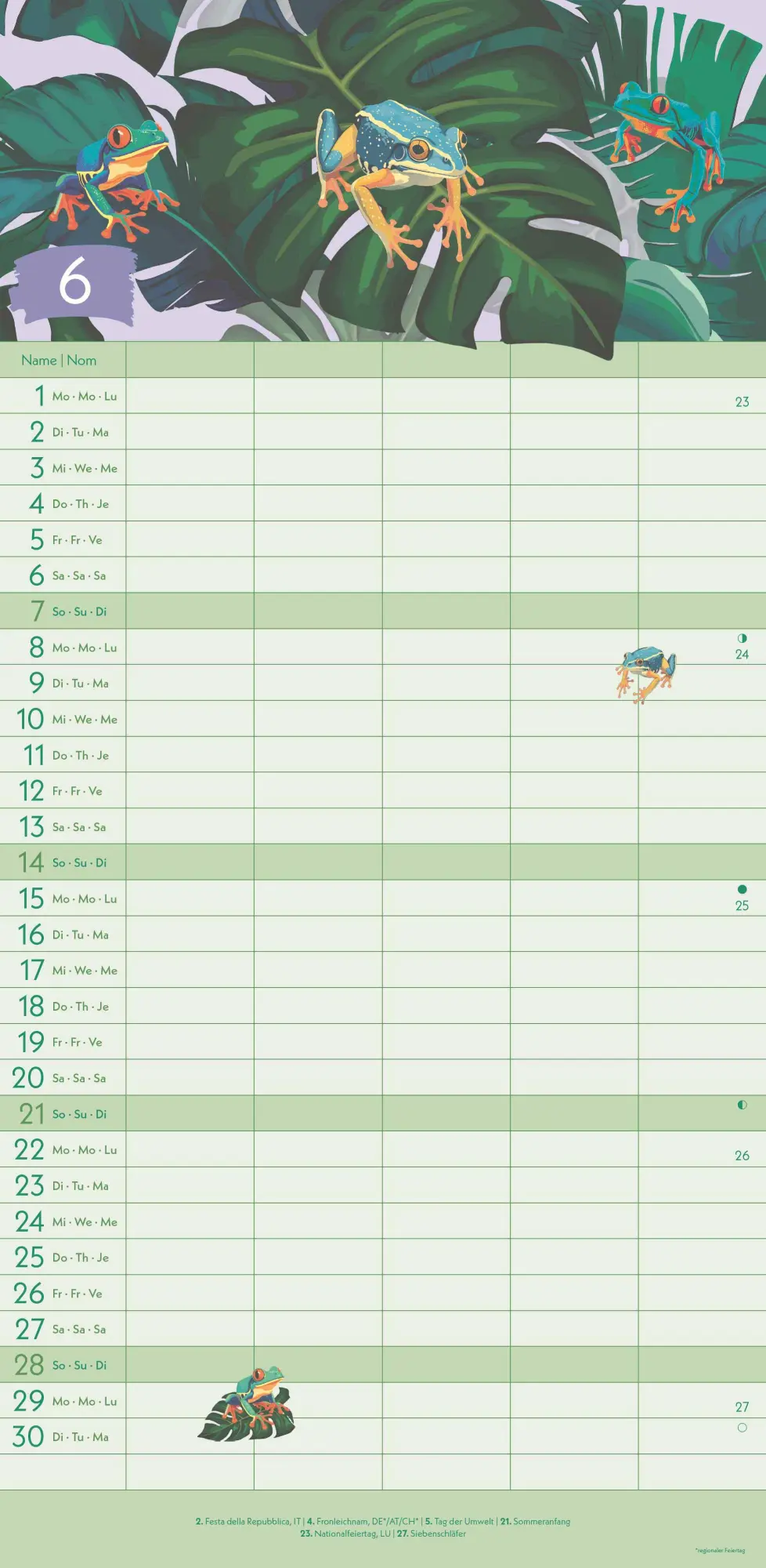 Bild: 4069095004085 | GreenLine Jungle 2026 Familienplaner - Wandkalender -...