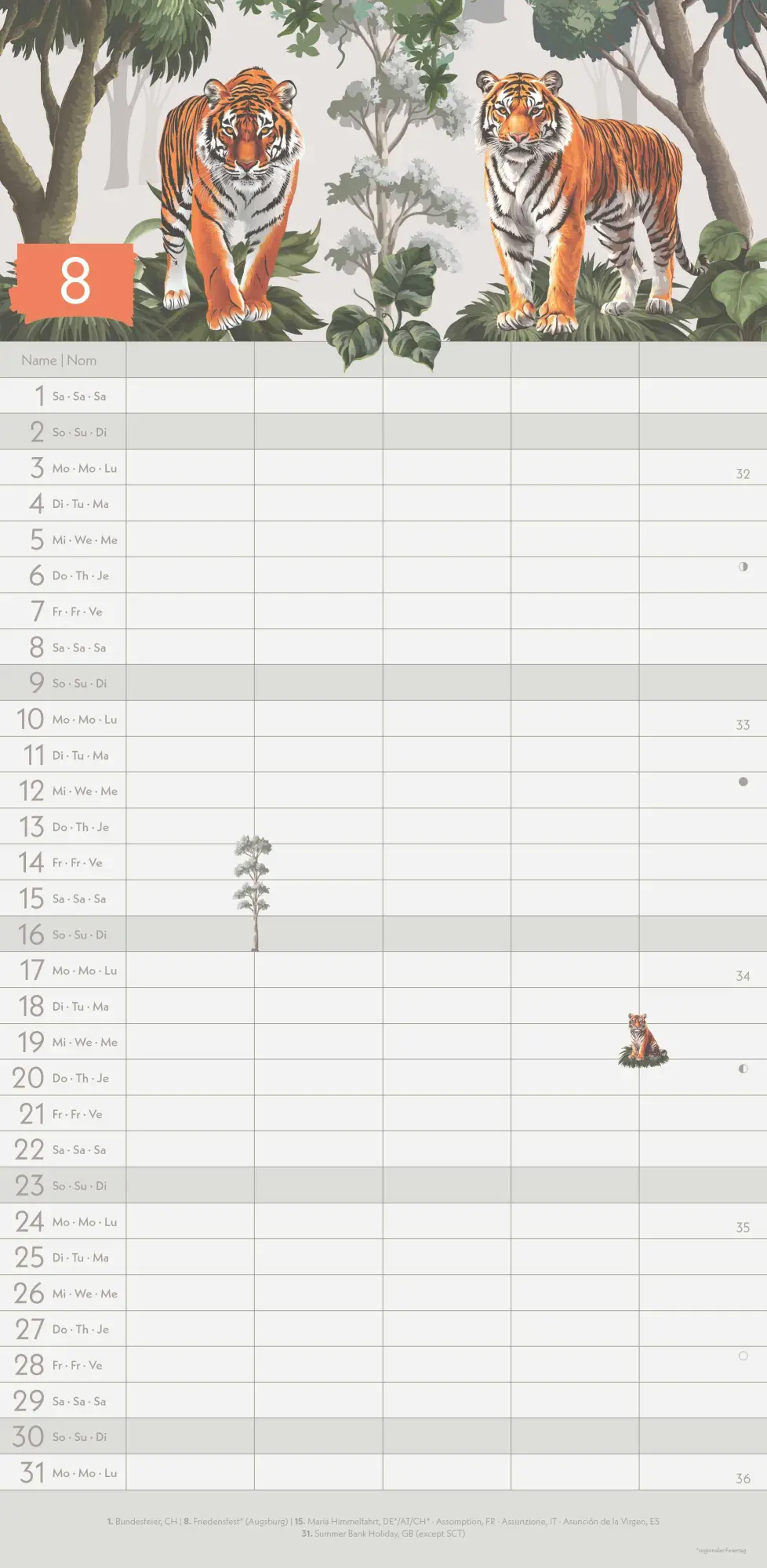 Bild: 4069095004085 | GreenLine Jungle 2026 Familienplaner - Wandkalender -...