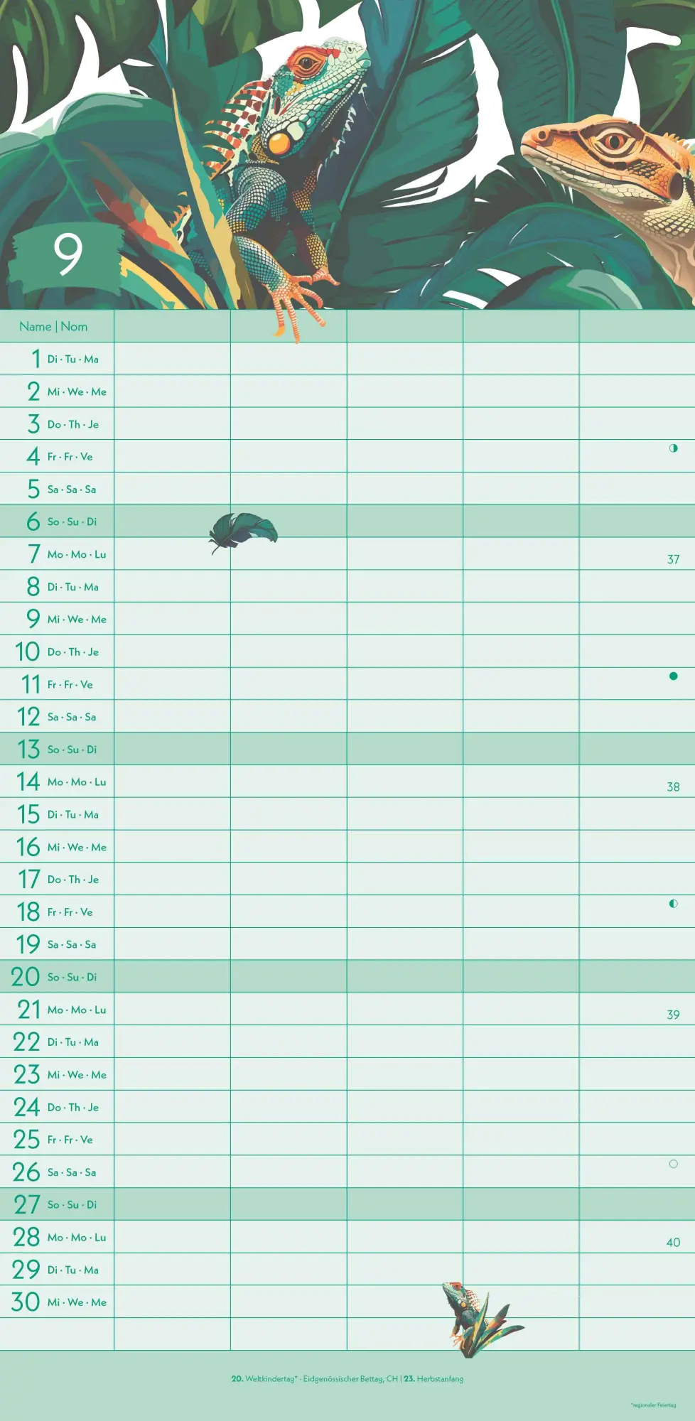 Bild: 4069095004085 | GreenLine Jungle 2026 Familienplaner - Wandkalender -...