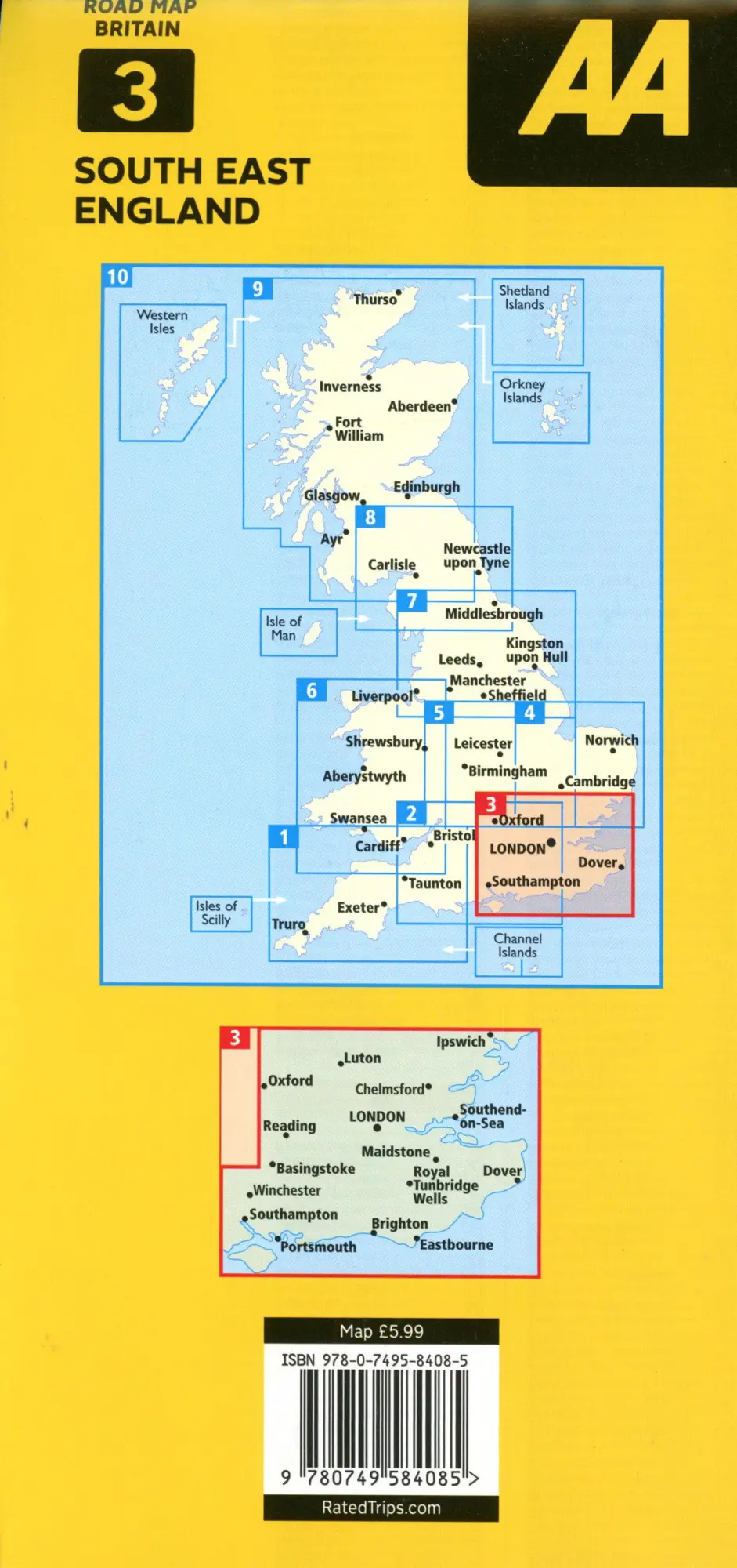 Bild: 9780749584085 | 03 South East England | 1:200000 | (Land-)Karte | Gefalzt | Englisch