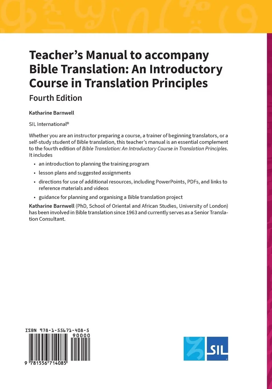Rückseite: 9781556714085 | Teacher's Manual to accompany Bible Translation | Katharine Barnwell