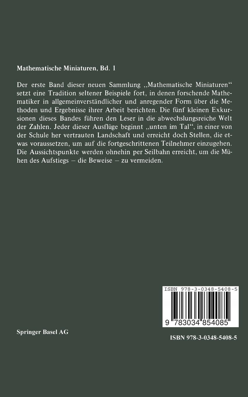 Rückseite: 9783034854085 | Lebendige Zahlen | Fünf Exkursionen | W. Borho (u. a.) | Taschenbuch