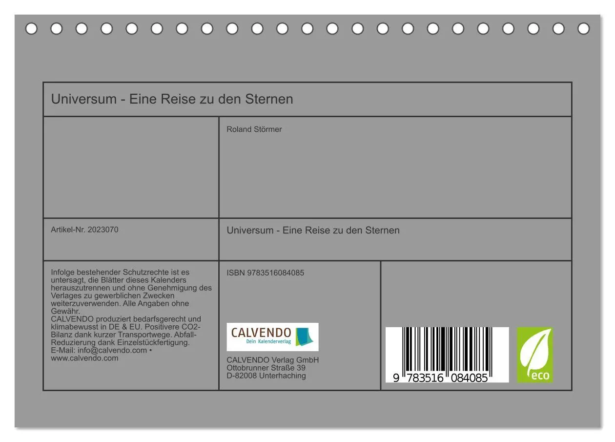 Bild: 9783516084085 | Universum - Eine Reise zu den Sternen (Tischkalender 2026 DIN A5...